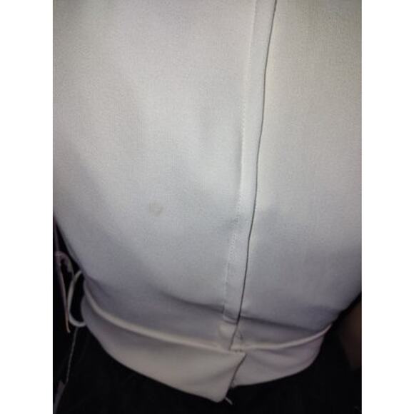 Vintage Cream Black Party Dress NWT Bow Tiered Skirt Size 5 Rayon Silk Flaws - Picture 4 of 9